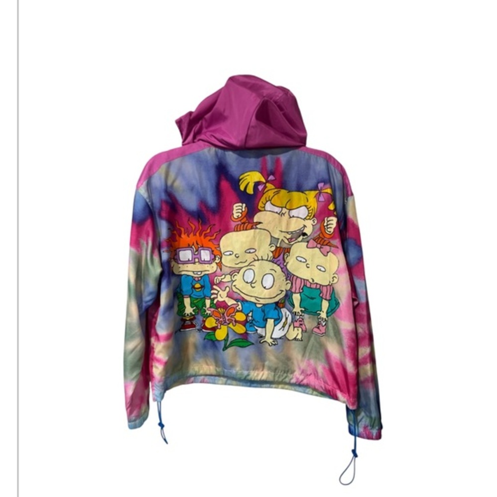 Rugrats Nickelodeon Tie Dye Windbreaker Quarter Zip Pullover Jacket size XL